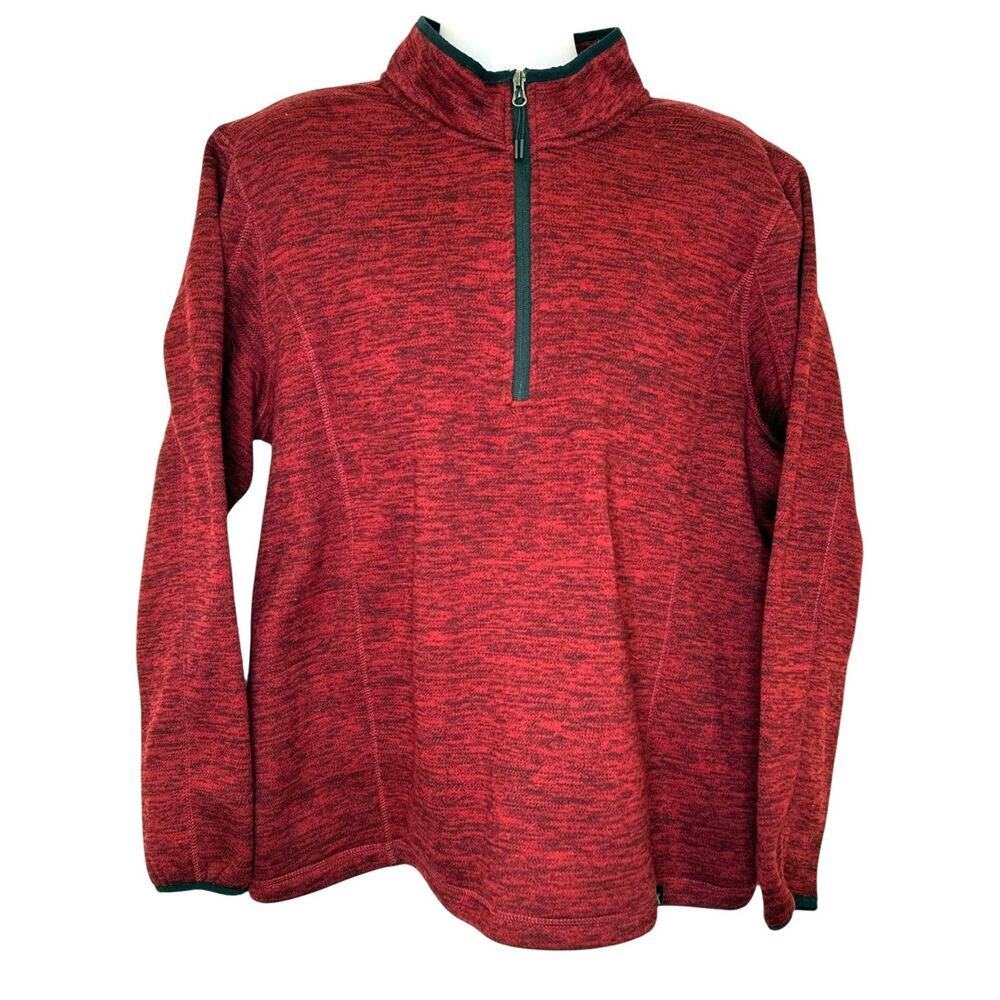 ZeroXposur Mens Gray Red Black Trim Half Zip Pull Over Elastic Wrist